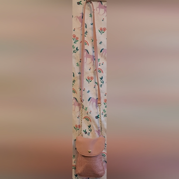 EUC Y2K Juicy Couture Vegan Pink Boho Neutral Crossbody Purse Bag w/ Card Slots - Picture 4 of 10